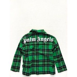 PALM ANGELS KIDS Checked Cotton Pajama Shirt Green  ( 8 )